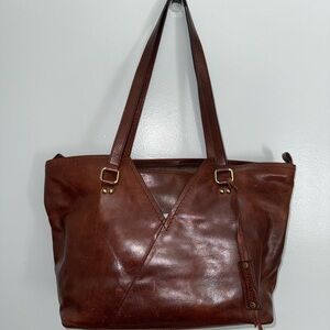 Elegant Brown Leather Tote Bag